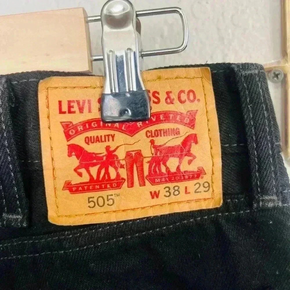 505 LEVIS MENS BLACK JEANS SIZE 38W 29 L great condition - Picture 2 of 7